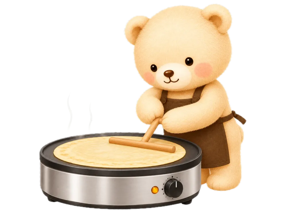 クレープを焼くべあくれーぷのくま